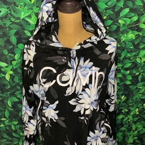 Calvin Klein floral cropped hoodie